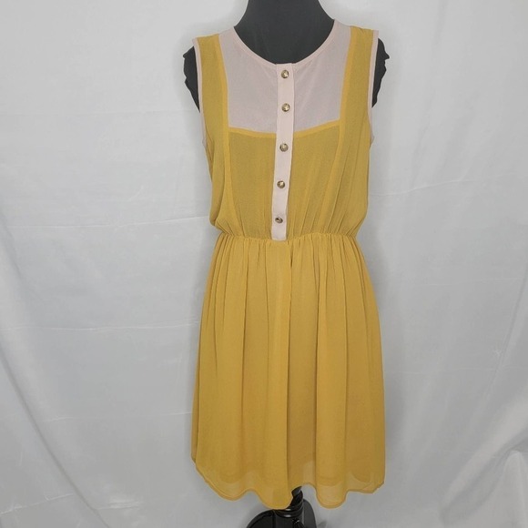 Unbranded Tank Sheer Mustard and Cream Dress - Picture 8 of 16
